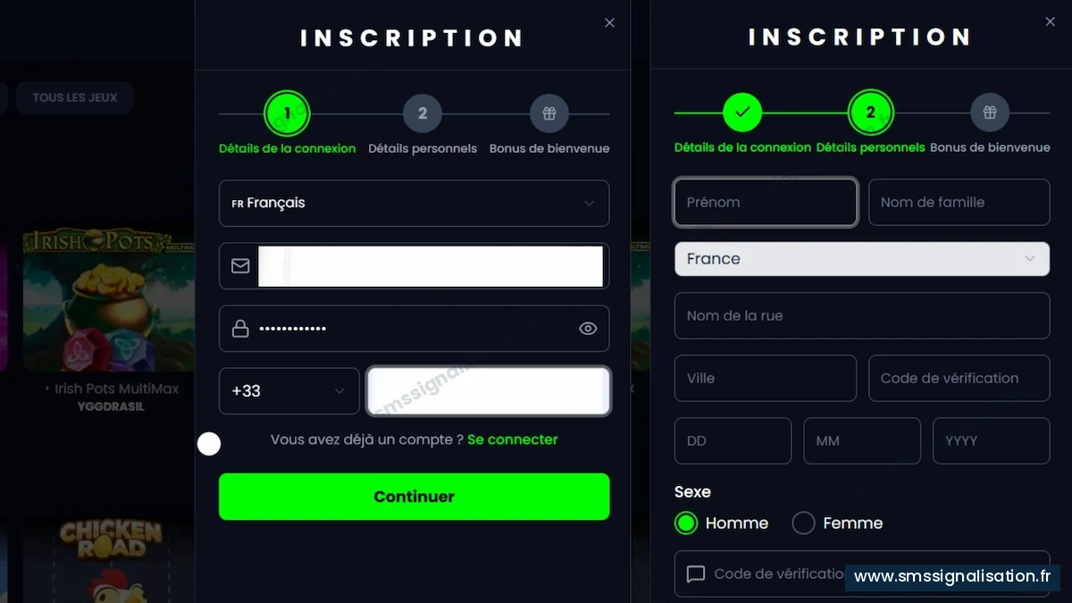 Formulaire d'inscription de PampaGo en trois étapes